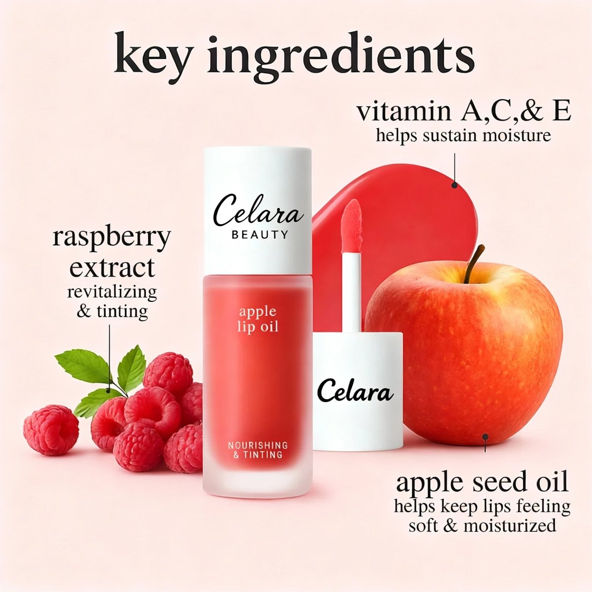 Korean Apple Staining Lip Oil - Celara