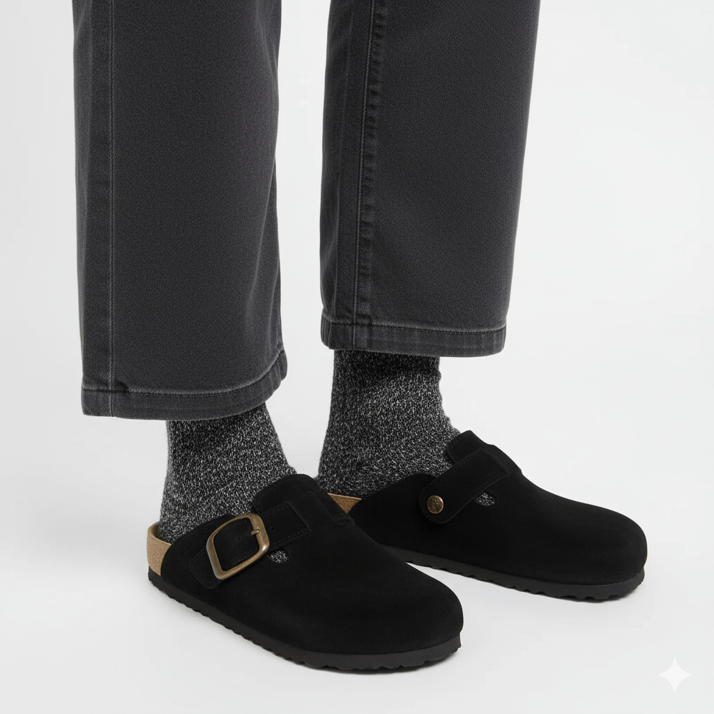 Blain Suede Slip - On Clogs - Celara