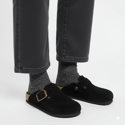 Blain Suede Slip - On Clogs - Celara