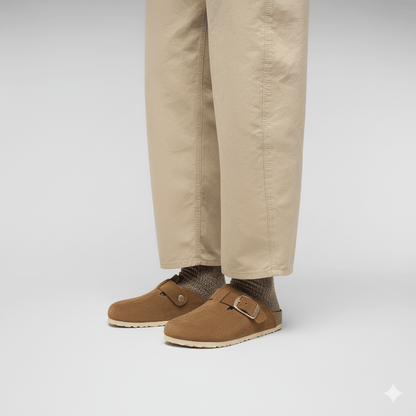 Blain Suede Slip - On Clogs - Celara