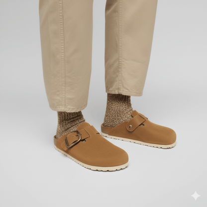 Blain Suede Slip - On Clogs - Celara